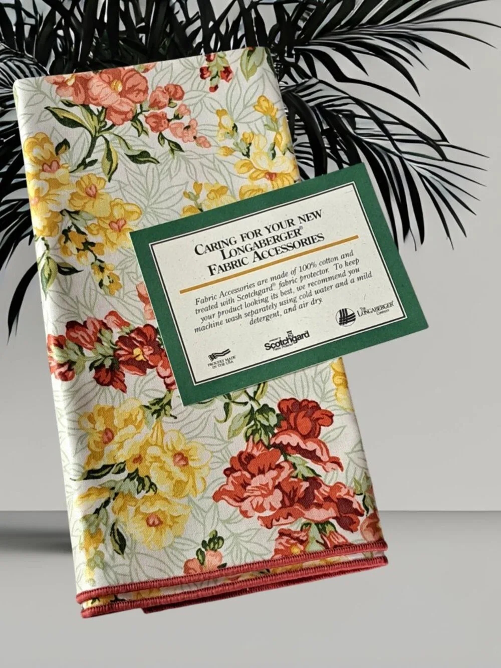 New Longaberger Snapdragon Cloth Napkins Floral Set Of 2 May Series 17x17 Fabric
